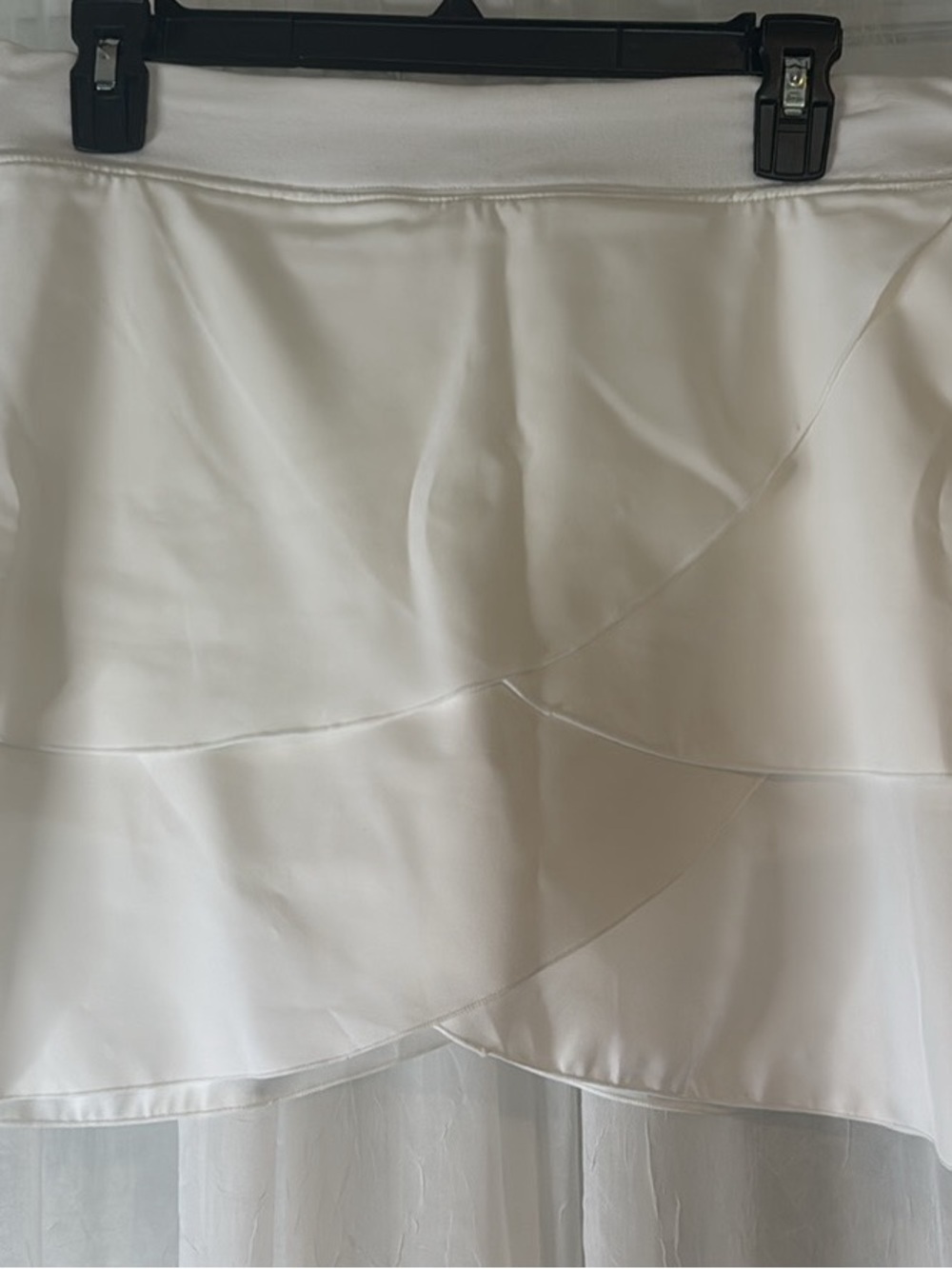 Soybu White Layered Skort with Scalloped Overlay